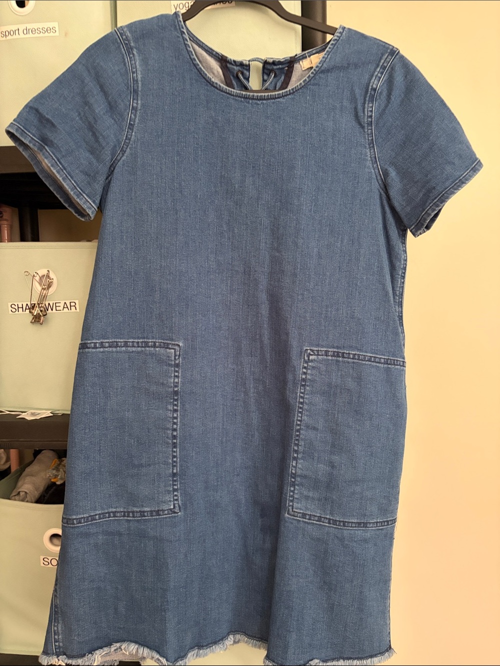 FatFace Girls' Denim Mini Dress in Medium Blue